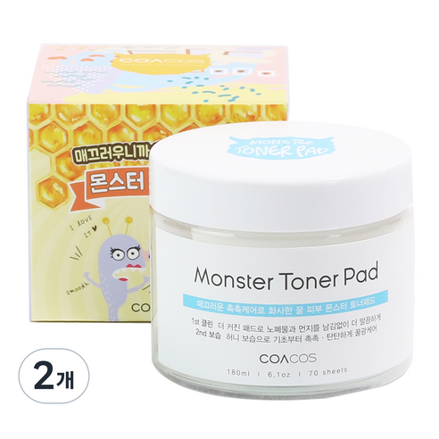 코아코스 몬스터 토너패드 70p, 180ml, 2개