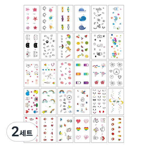 젤루나 트렌디 셀프 할로윈 파티 타투 스티커 30p 세트, 2세트, TS-12