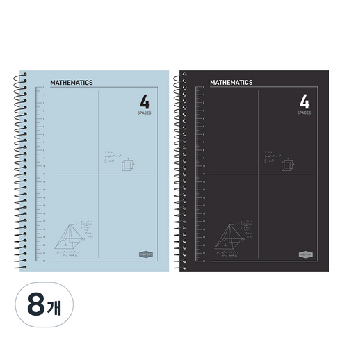 핑크풋 3000 4분할 수학 연습장, 랜덤발송, 8개