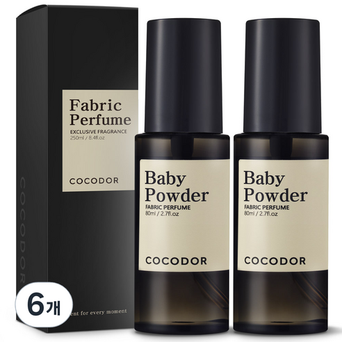 코코도르 룸 앤 패브릭 퍼퓸 섬유탈취제, 80ml, 6개, 베이비 파우더