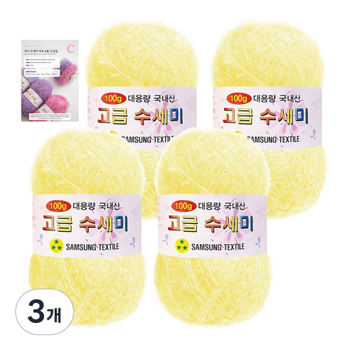 야나 대용량 수세미 100g x 4p + C 인쇄도안 8종 세트, 152 소프트옐로우, 3개