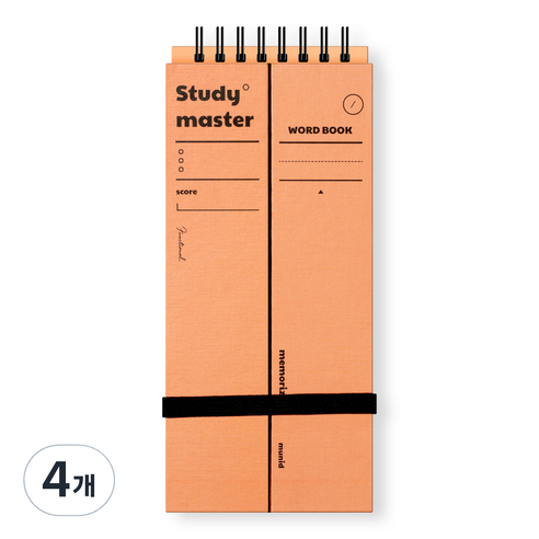 뮤니드 스마트 단어 암기장 140매, 오렌지, 4개
