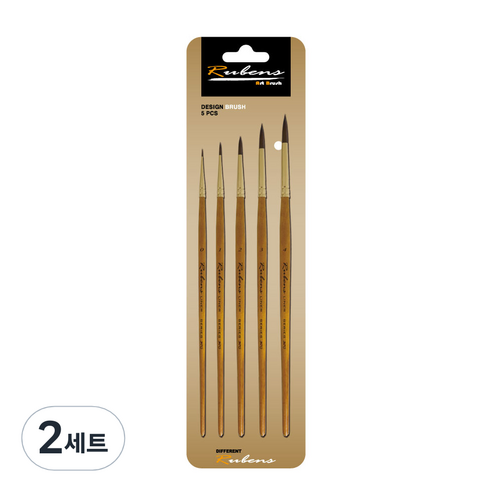루벤스 370 고급 세필 인조모 수채화붓 5종 세트, 2세트, 0, 1, 2, 3, 4