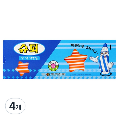 지구화학 슈퍼 색연필 낱색 주황 12p, 1색, 4개