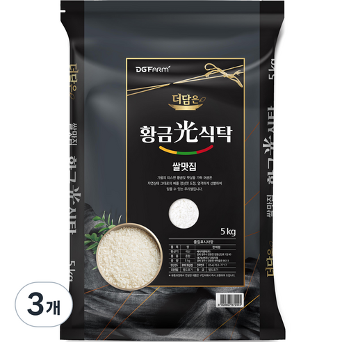 대구농산 더담은 황금빛식탁 백미, 5kg, 3개