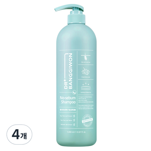 닥터방기원 지성두피용 노세범 샴푸 레몬향, 1000ml, 4개