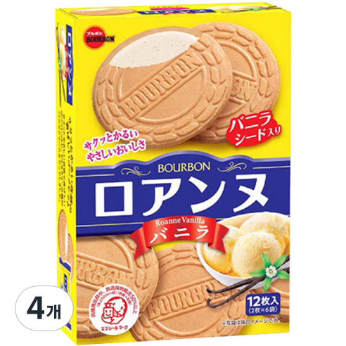 부르본 바닐라향로안느 샌드, 85g, 4개