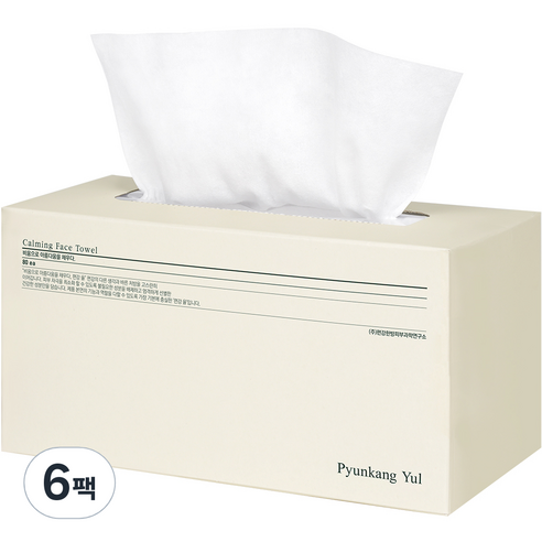 편강율 진정 페이스 타올, 80매입, 6개