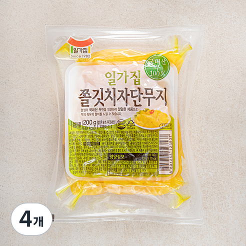 일가집 쫄깃 치자 단무지, 200g, 4개