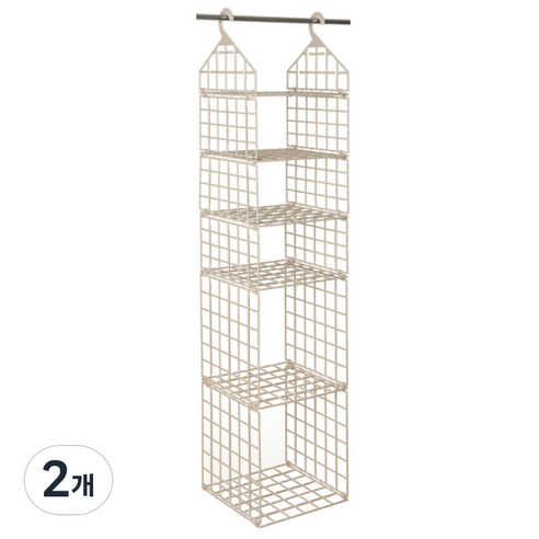 콩 Klivinghome 다용도 접이식 캐비닛 걸이 5단, 베이지, 2개
