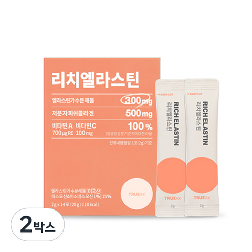 트루알엑스 리치엘라스틴 콜라겐/히알루론산, 2박스, 28g