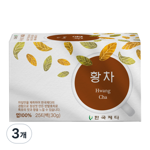 한국제다 황차 25티백, 1.2g, 25개입, 3개