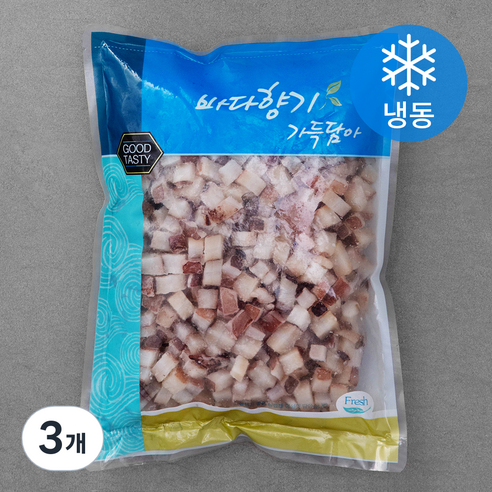 오징어 다이스 (냉동), 500g, 3개