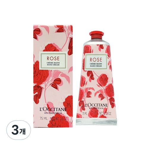 록시땅 로즈 핸드 크림, 75ml, 3개