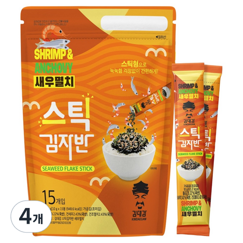김대감 스틱 김자반 새우멸치 15p, 150g, 4개