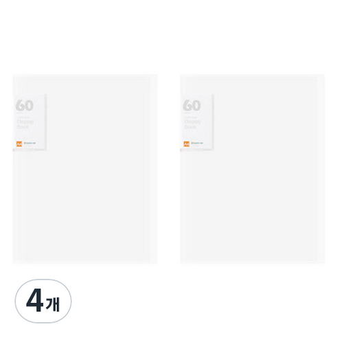 윰스 A4 60매 클리어파일, 화이트, 4개