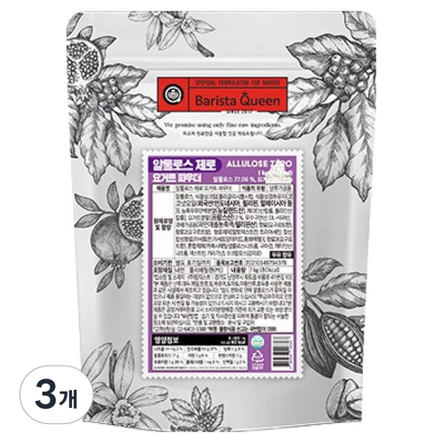 바리스타퀸 알룰로스 제로 요거트 파우더, 1kg, 1개, 3개