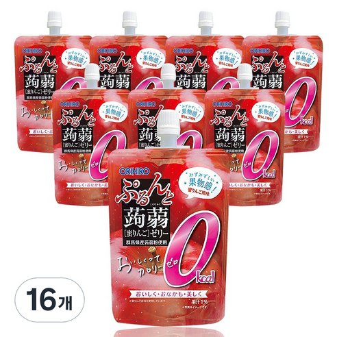 오리히로 곤약젤리 제로 사과, 130g, 16개