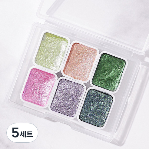 수채화 네일 물감 6종 세트, KN-A4036, 5세트