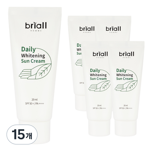 브리올옴므 남성용 데일리 화이트닝 선크림 SPF50+ PA++++, 20ml, 15개