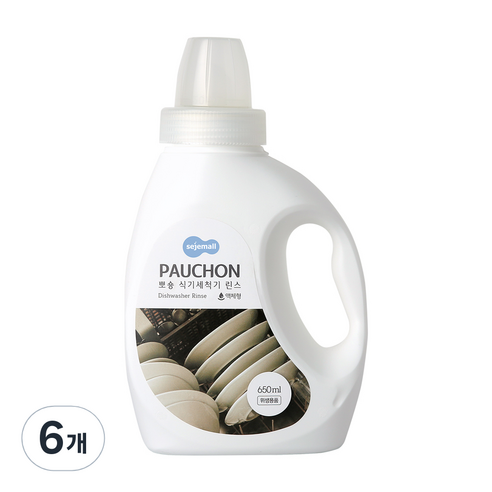 뽀숑 식기세척기 액상형 린스 650ml, 6개
