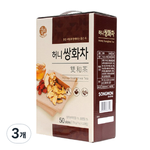 우리차 허니쌍화차 분말 50개입, 15g, 3개