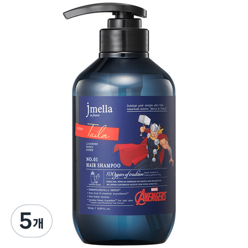 제이멜라 인 프랑스 마블 테일러 헤어 샴푸 우디 머스크향, 5개, 500ml