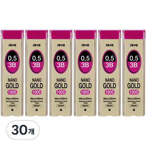 자바펜 나노골드 1000 샤프심 3B, 0.5mm, 30개