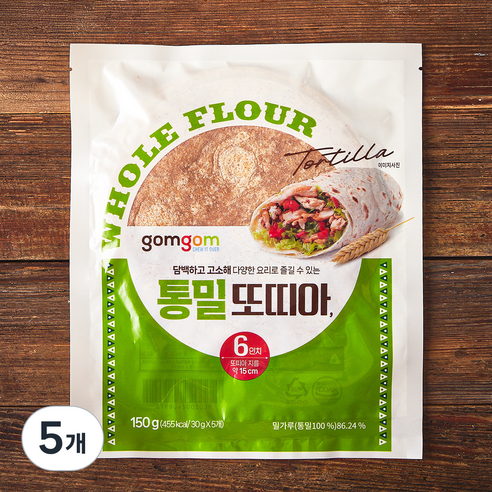 곰곰 통밀또띠아 6인치, 150g, 5개