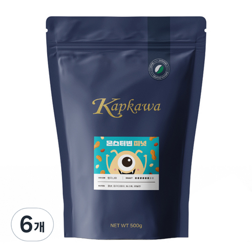 캅카와 몬스터빈 피넛 커피, 프렌치프레스, 500g, 6개