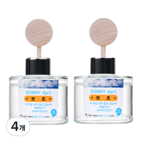 제로캔들 차량용 디퓨저 100ml, 다우니에이프릴, 4개