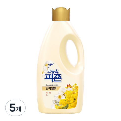 피죤 고농축 섬유유연제 써니가든 본품, 2L, 5개