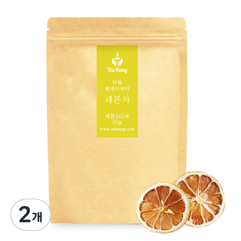 티랑 원데이워터 건조레몬차, 60g, 2개