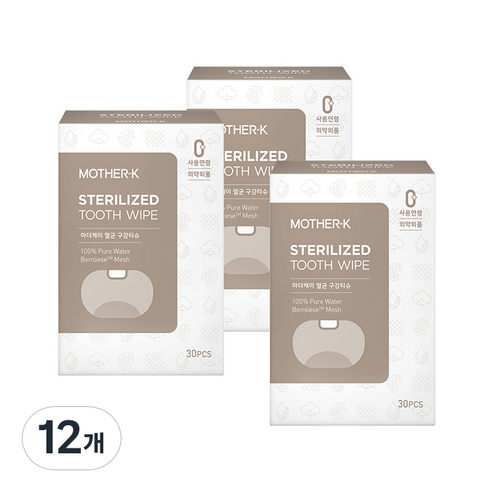 마더케이 멸균 구강티슈 30p, 120g, 12개