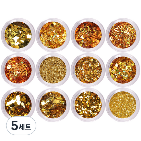 메이브라운 패키지 네일글리터 M10110, 골드, 5세트