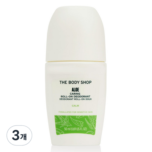 더바디샵 알로에 케어링 롤 온 데오도란트, 3개, 50ml