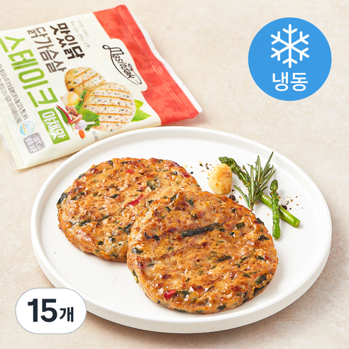 맛있닭 닭가슴살 스테이크 야채맛 (냉동), 100g, 15개, 1개입
