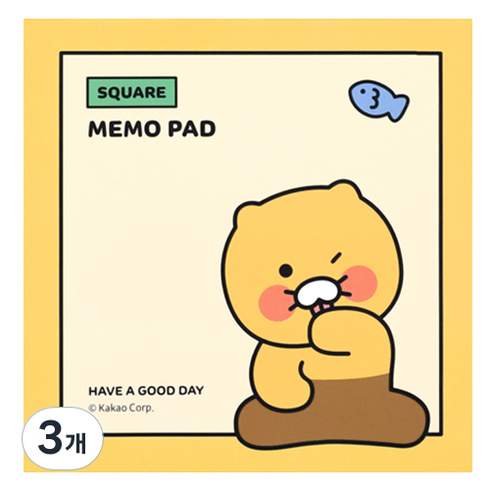 카카오프렌즈 사각 메모지 춘식이 80p, 혼합색상, 4개입, 3개