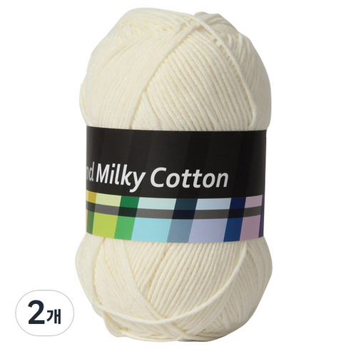 브랜드얀 밀키코튼 뜨개실 120g, 1바닐라, 2개