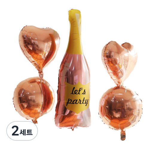 파티스토어 샴페인 풍선 5p 세트, 로즈골드, 2세트