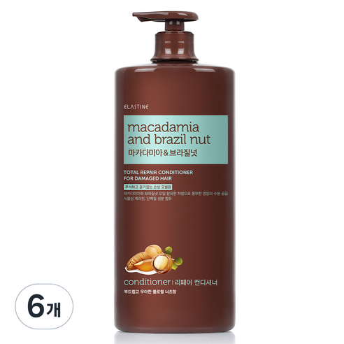 엘라스틴 마카다미아 앤 브라질넛 손상 모발용 컨디셔너, 1500ml, 6개