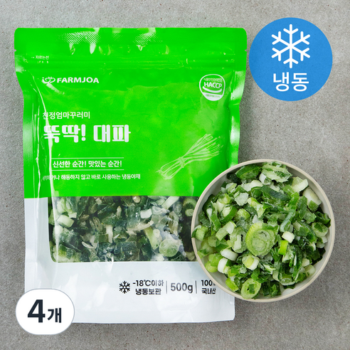 친정엄마꾸러미 뚝딱 대파 (냉동), 500g, 4개
