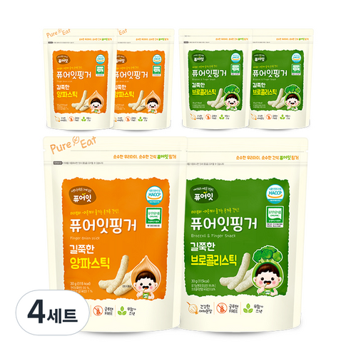퓨어잇 핑거 길쭉한 양파스틱 3p + 브로콜리스틱 3p, 양파, 브로콜리, 4세트