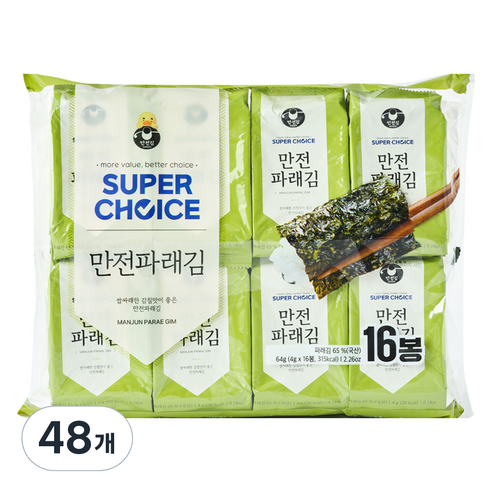 만전김 슈퍼초이스 파래김, 4g, 48개