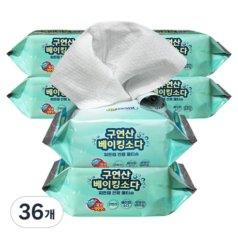 에파타클린업 행주물티슈 구연산 베이킹소다 키친 앤 리빙 물티슈 20매, 20개입, 36개