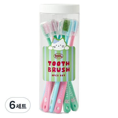 버터샵 버터패밀리 칫솔 8p 세트, 6세트