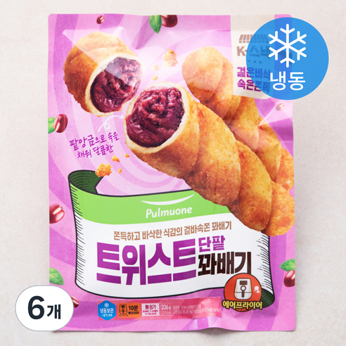 풀무원 트위스트 단팥 꽈배기 (냉동), 6개, 336g