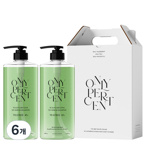 온리퍼센트 티트리 45 샴푸 1000ml, 6개