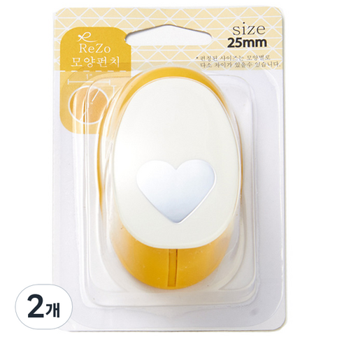 포코스 모양펀치 R-25, 하트, 2개