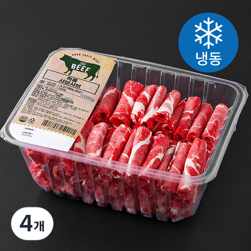 호주산 척롤 샤브샤브용 (냉동), 4개, 1kg